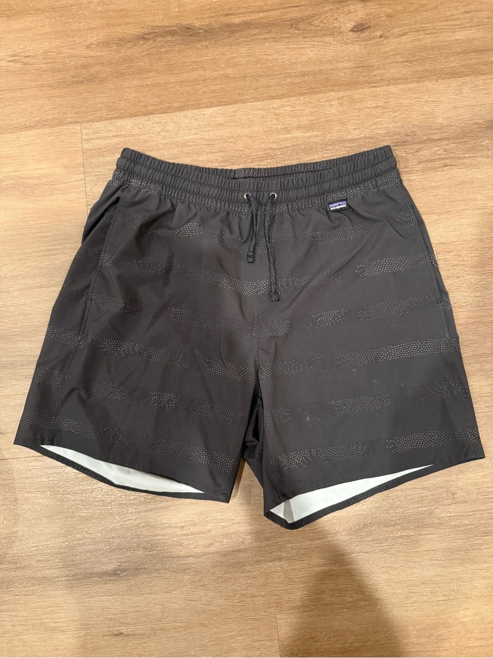 Patagonia Black Athletic Shorts with Subtle Stripe